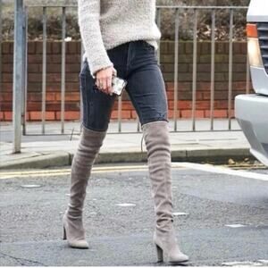 Steve Madden Gorgeous Taupe Over The Knee Sock Boots Size 10